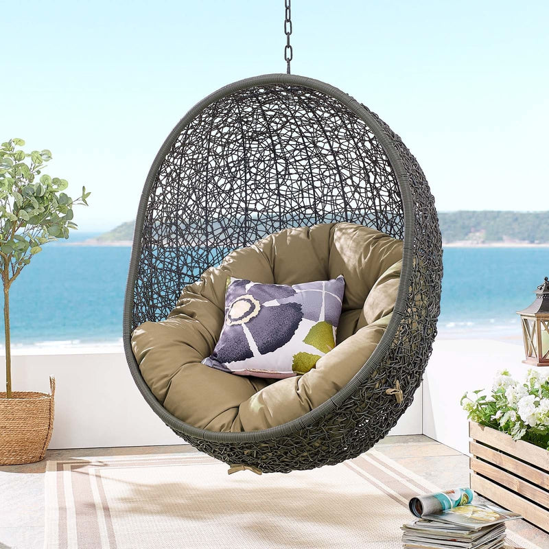 Hide Outdoor Gray Patio Swing Chair With Stand