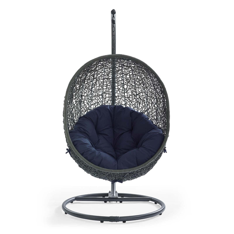 Hide Outdoor Gray Patio Swing Chair With Stand
