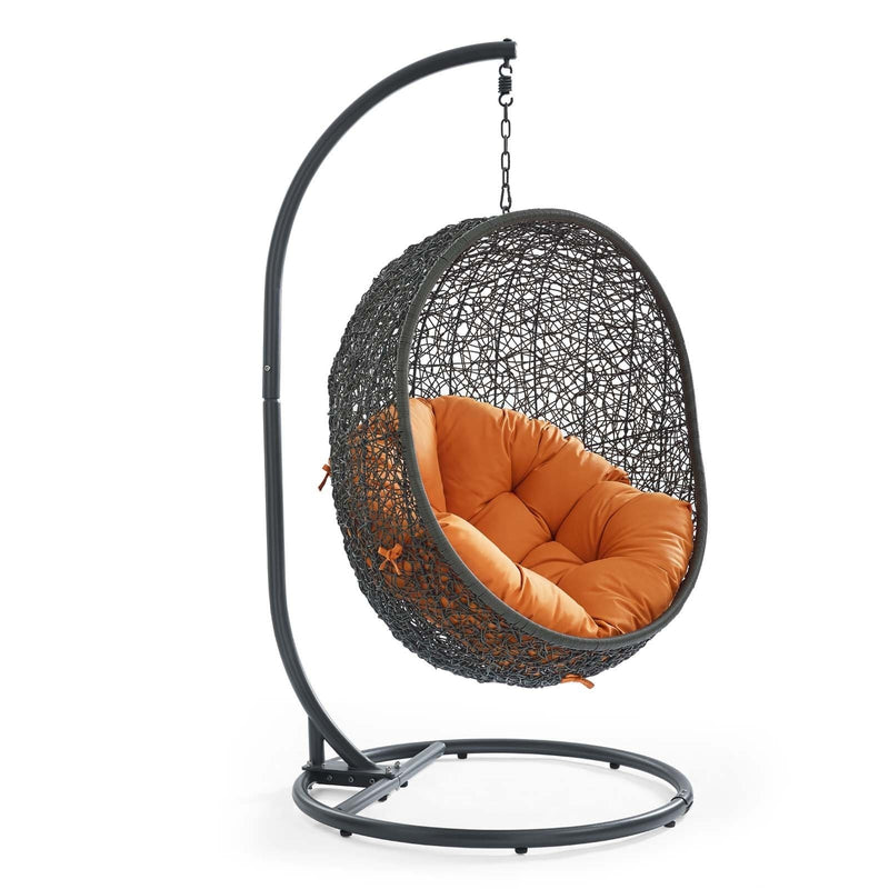 Hide Outdoor Gray Patio Swing Chair With Stand