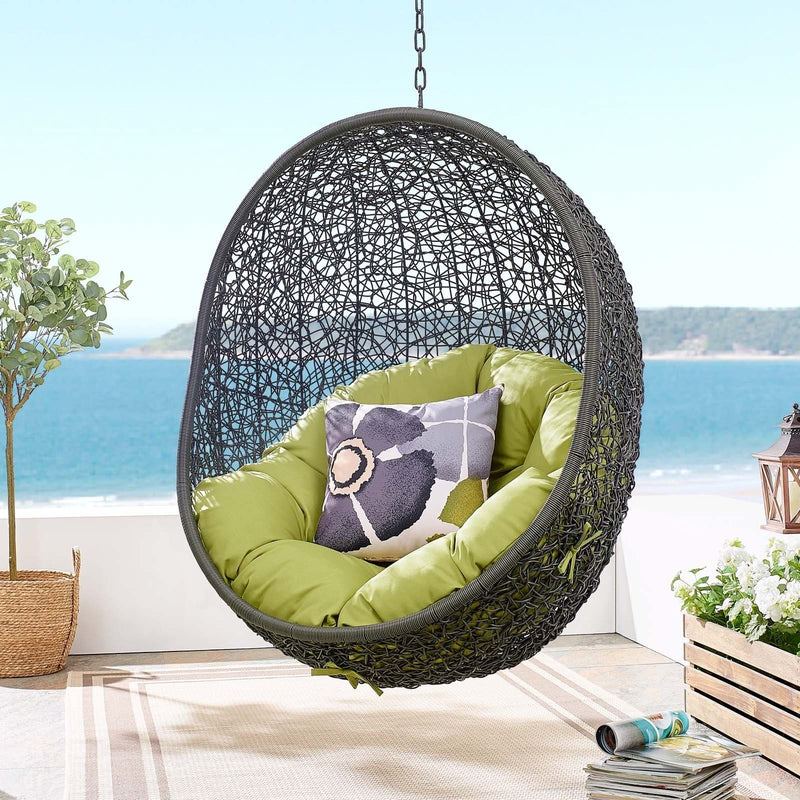 Hide Outdoor Gray Patio Swing Chair With Stand