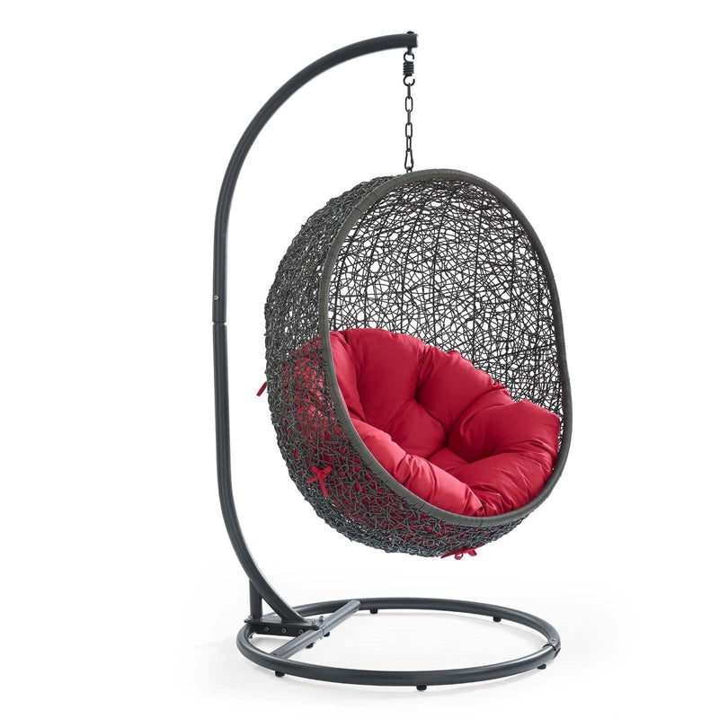 Hide Outdoor Gray Patio Swing Chair With Stand