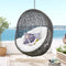 Hide Outdoor Gray Patio Swing Chair With Stand