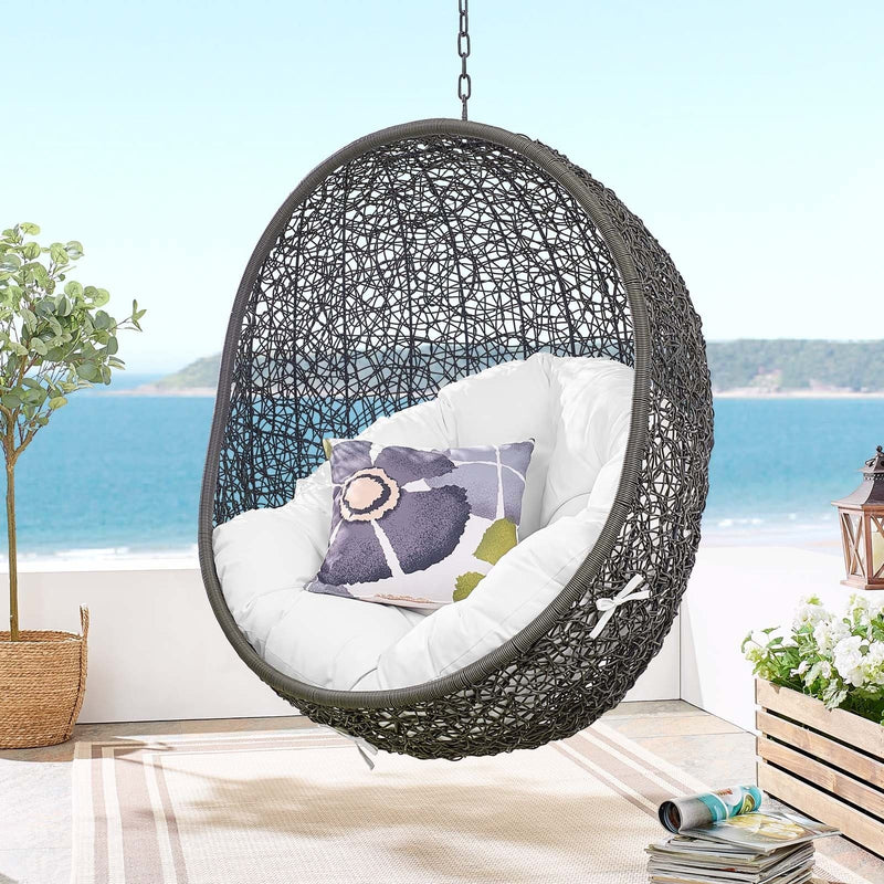 Hide Outdoor Gray Patio Swing Chair With Stand