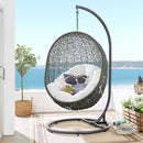 Hide Outdoor Gray Patio Swing Chair With Stand