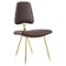 Ponder Antique Faux Leather Dining Side Chair in Brown