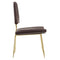 Ponder Antique Faux Leather Dining Side Chair in Brown