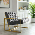 Bequest Velvet Gold Stainless Steel Accent Chair