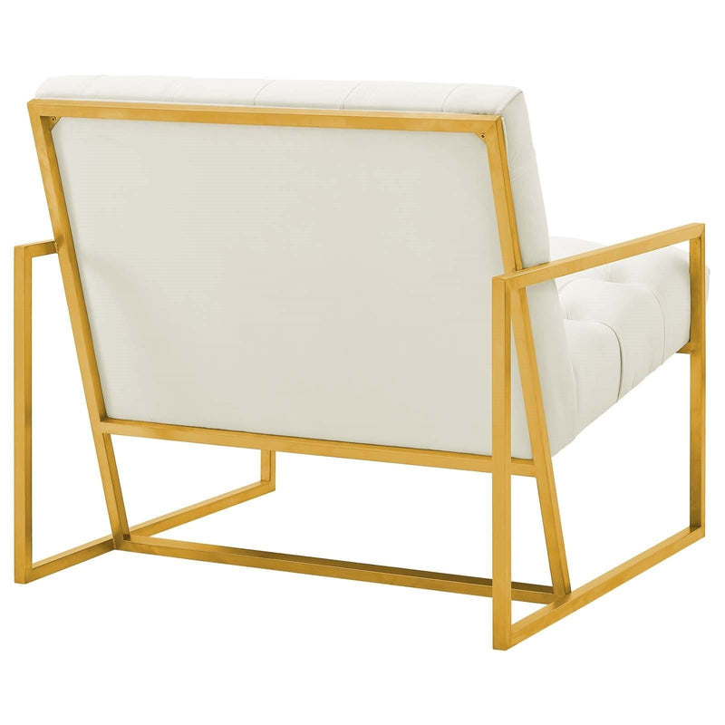 Bequest Velvet Gold Stainless Steel Accent Chair