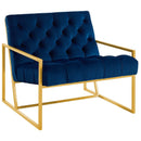 Bequest Velvet Gold Stainless Steel Accent Chair