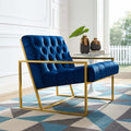 Bequest Velvet Gold Stainless Steel Accent Chair