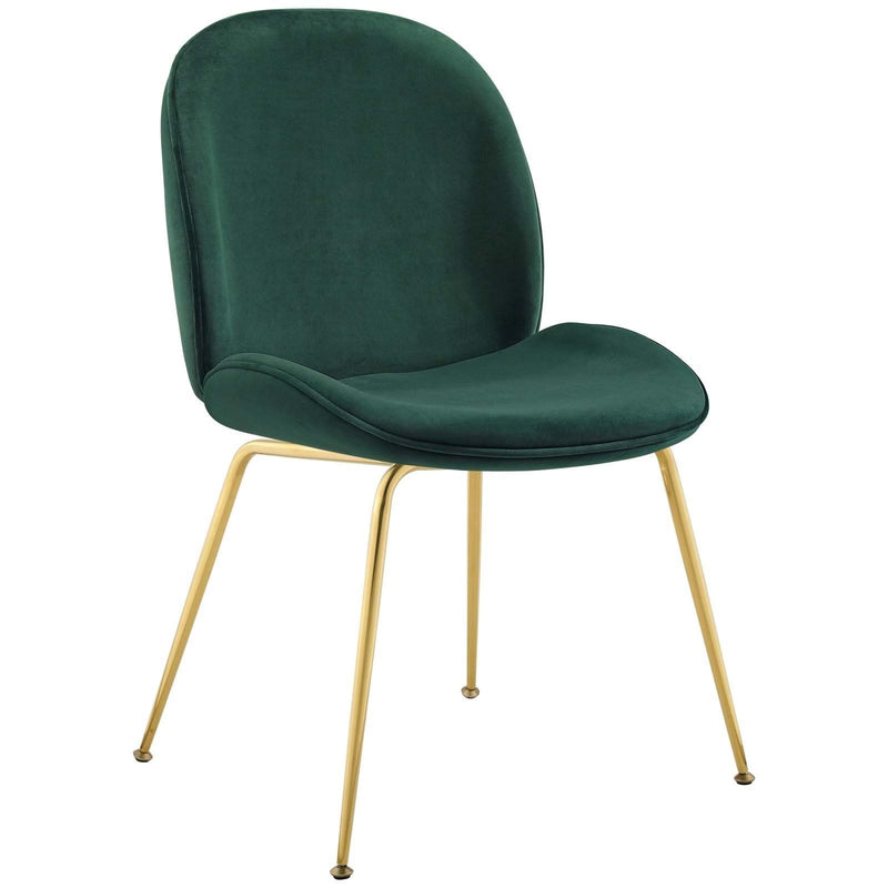 Scoop Gold Legs Velvet Dining Chair