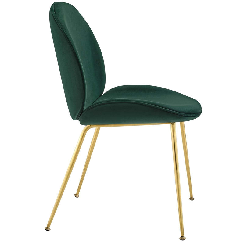 Scoop Gold Legs Velvet Dining Chair