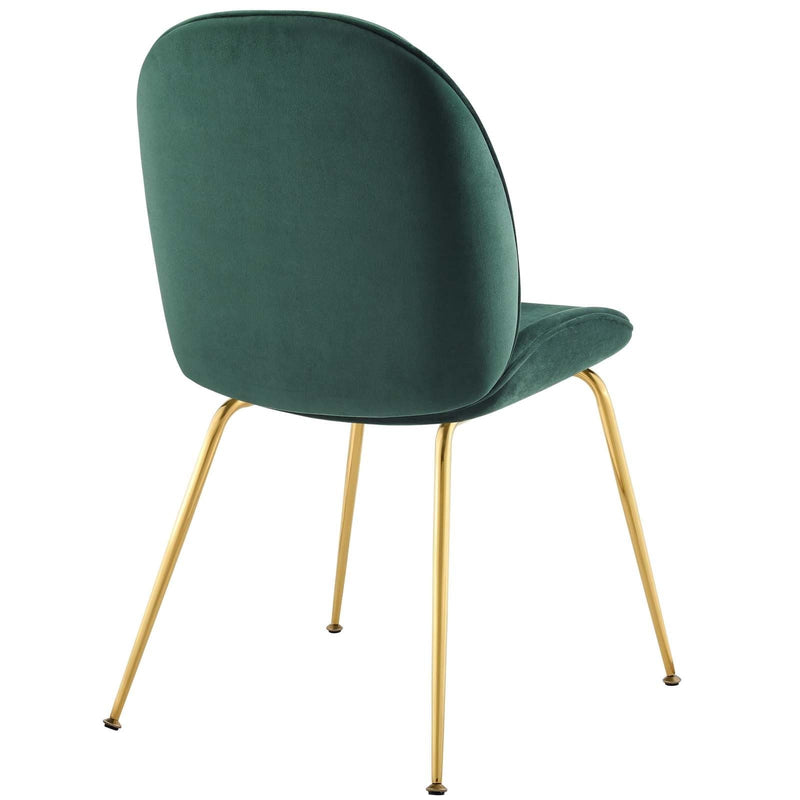 Scoop Gold Legs Velvet Dining Chair