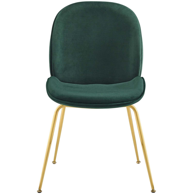 Scoop Gold Legs Velvet Dining Chair