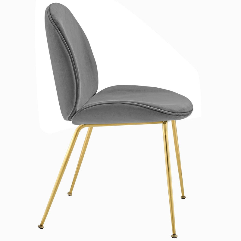 Scoop Gold Legs Velvet Dining Chair