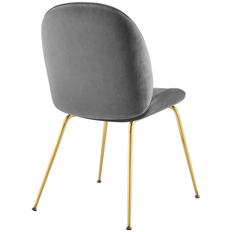 Scoop Gold Legs Velvet Dining Chair