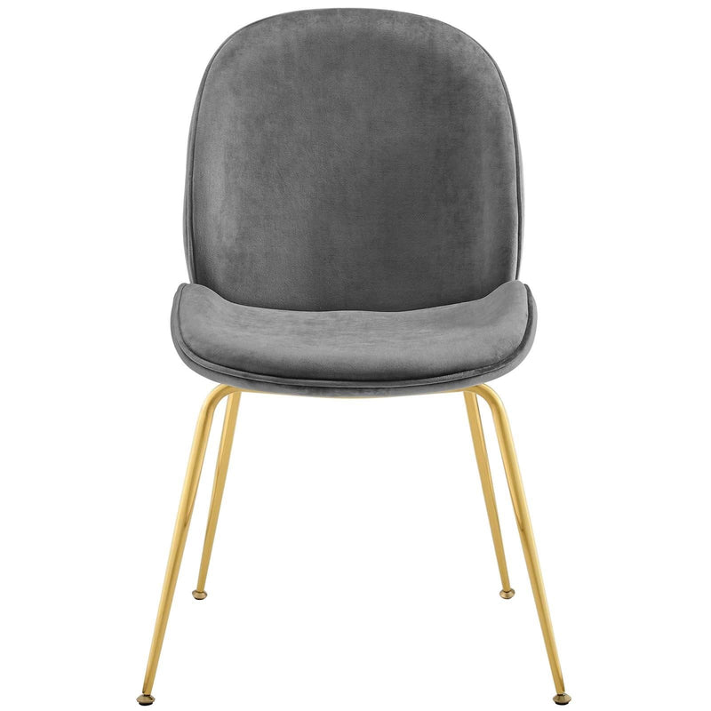 Scoop Gold Legs Velvet Dining Chair