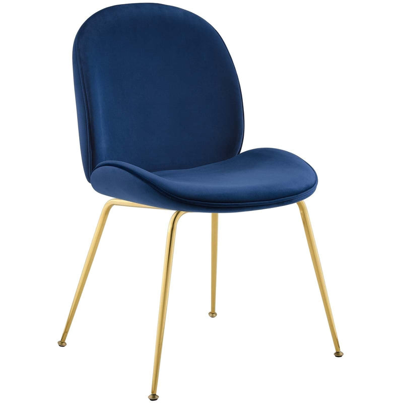 Scoop Gold Legs Velvet Dining Chair