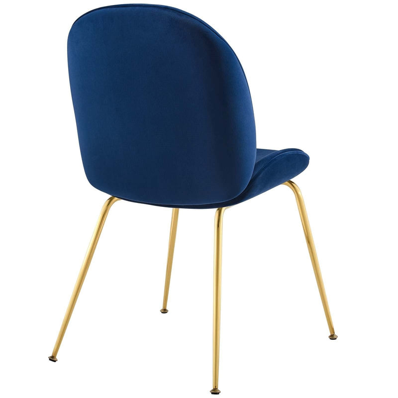 Scoop Gold Legs Velvet Dining Chair