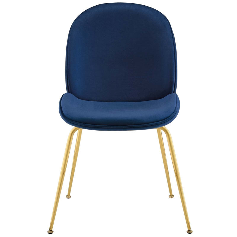 Scoop Gold Legs Velvet Dining Chair