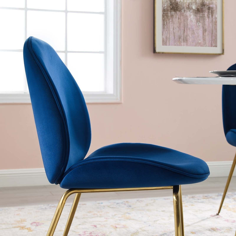 Scoop Gold Legs Velvet Dining Chair