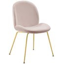 Scoop Gold Legs Velvet Dining Chair