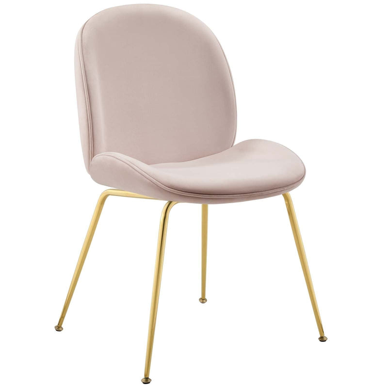 Scoop Gold Legs Velvet Dining Chair