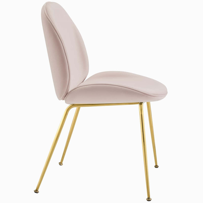 Scoop Gold Legs Velvet Dining Chair