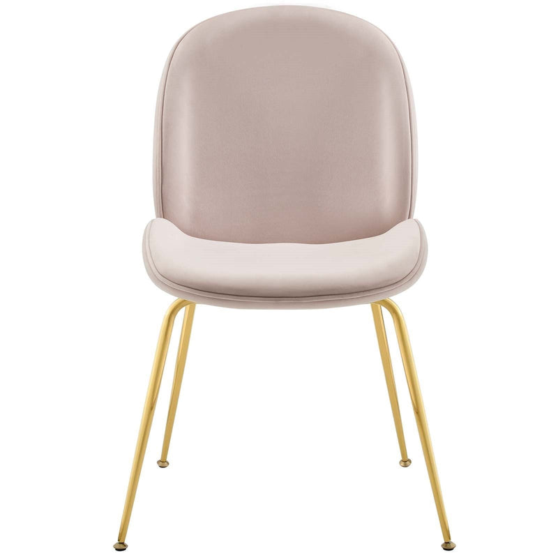 Scoop Gold Legs Velvet Dining Chair