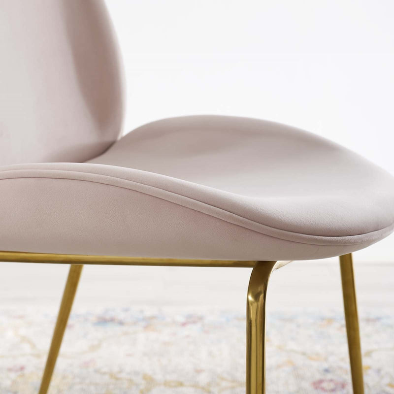 Scoop Gold Legs Velvet Dining Chair