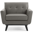 Engage Top-Grain Leather Living Room Lounge Accent Armchair