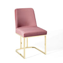 Stacey Sled Base Performance Velvet Dining Chair