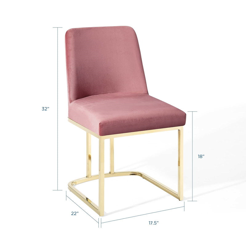 Stacey Sled Base Performance Velvet Dining Chair