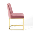 Stacey Sled Base Performance Velvet Dining Chair
