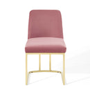 Stacey Sled Base Performance Velvet Dining Chair