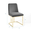 Stacey Sled Base Performance Velvet Dining Chair