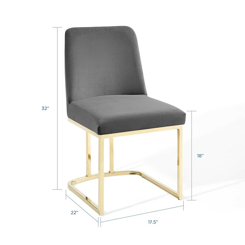 Stacey Sled Base Performance Velvet Dining Chair