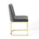 Stacey Sled Base Performance Velvet Dining Chair