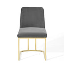 Stacey Sled Base Performance Velvet Dining Chair