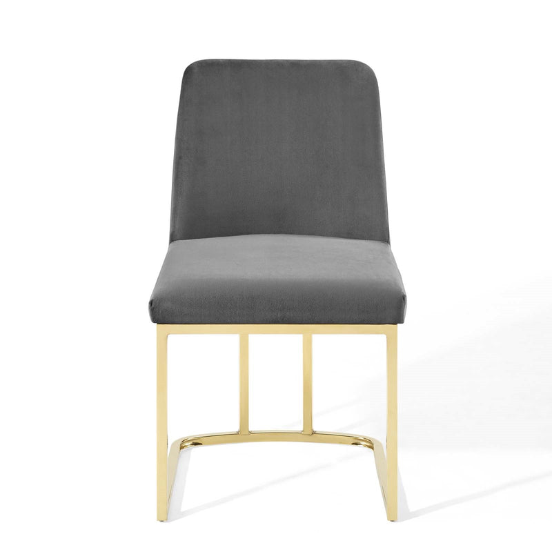 Stacey Sled Base Performance Velvet Dining Chair