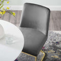 Stacey Sled Base Performance Velvet Dining Chair