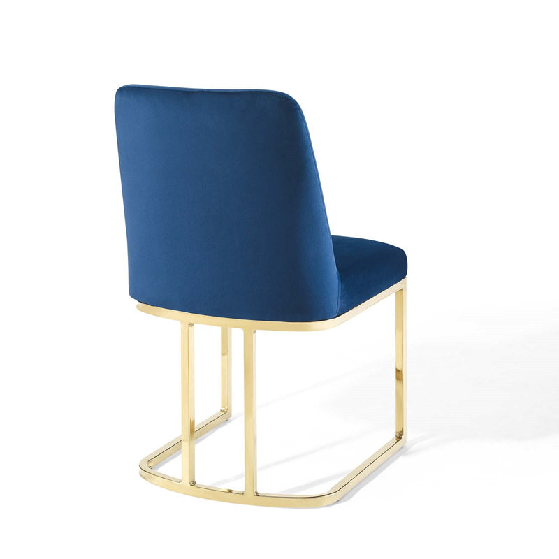 Stacey Sled Base Performance Velvet Dining Chair