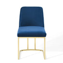 Stacey Sled Base Performance Velvet Dining Chair