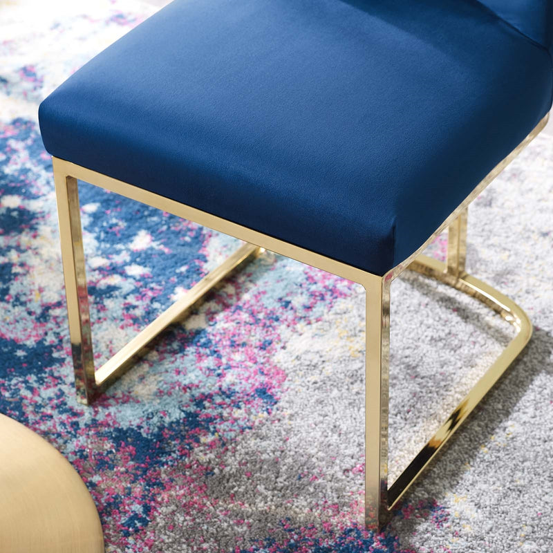 Stacey Sled Base Performance Velvet Dining Chair