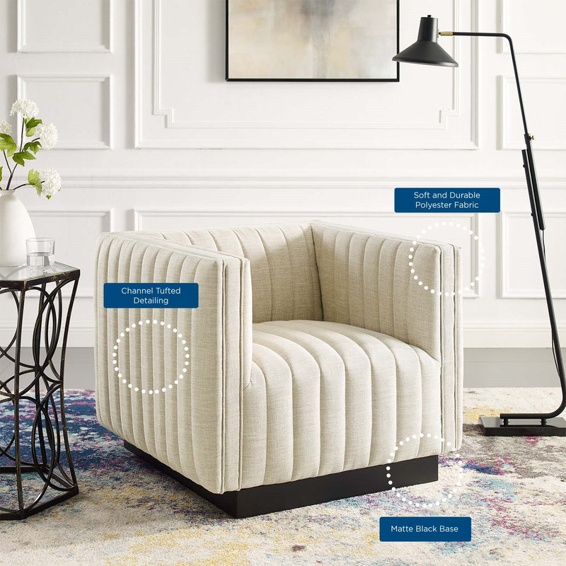Conjure Tufted Upholstered Fabric Armchair