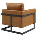 Posse Vegan Leather Accent Chair in Black Tan