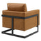 Posse Vegan Leather Accent Chair in Black Tan