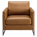 Posse Vegan Leather Accent Chair in Black Tan
