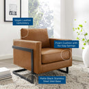 Posse Vegan Leather Accent Chair in Black Tan