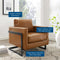 Posse Vegan Leather Accent Chair in Black Tan